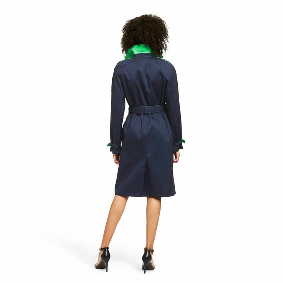 Phillip Lim Women's Trench Coat Navy/Green - Picture 4 of 5